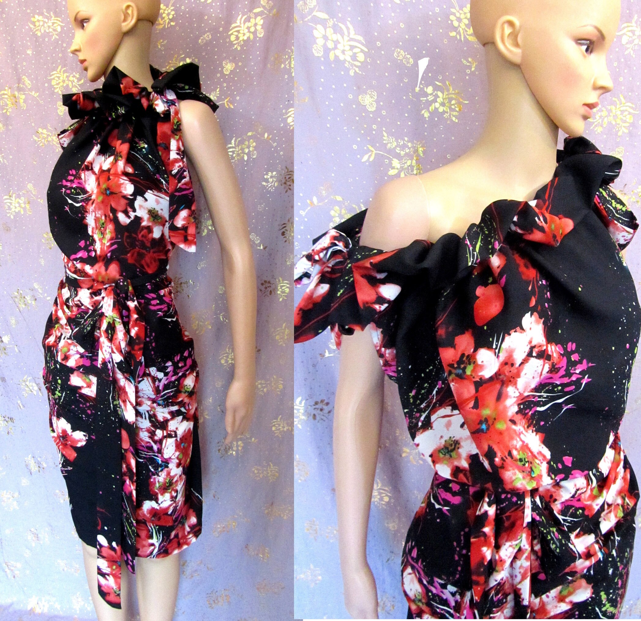 Image of Burbo "Purse Dress' in Slightly Stretch Ultra Light Crepe