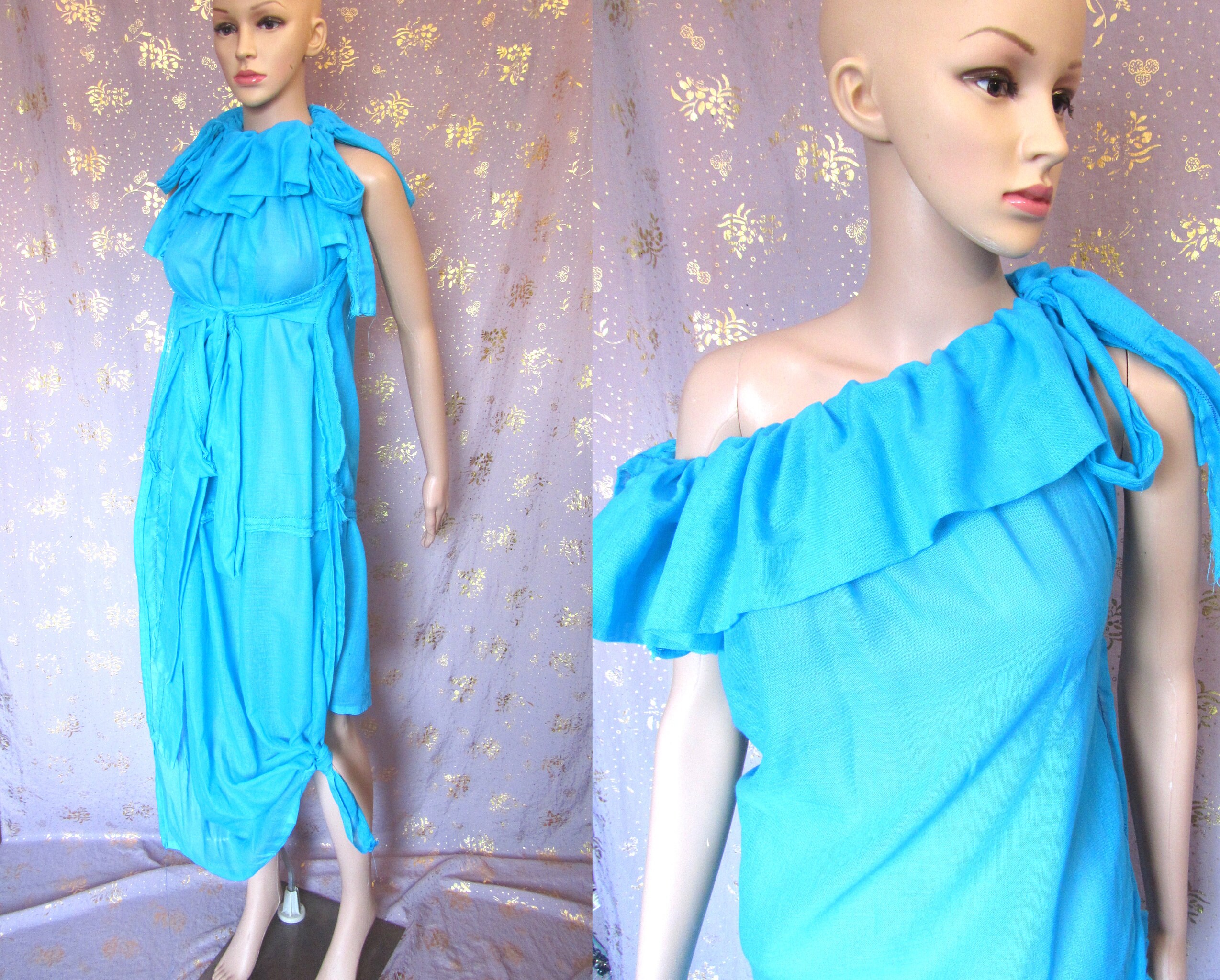 Image of Burbo "Regal Decay' Purse Dress in Sheer Muslin Cotton Wear Two Ways