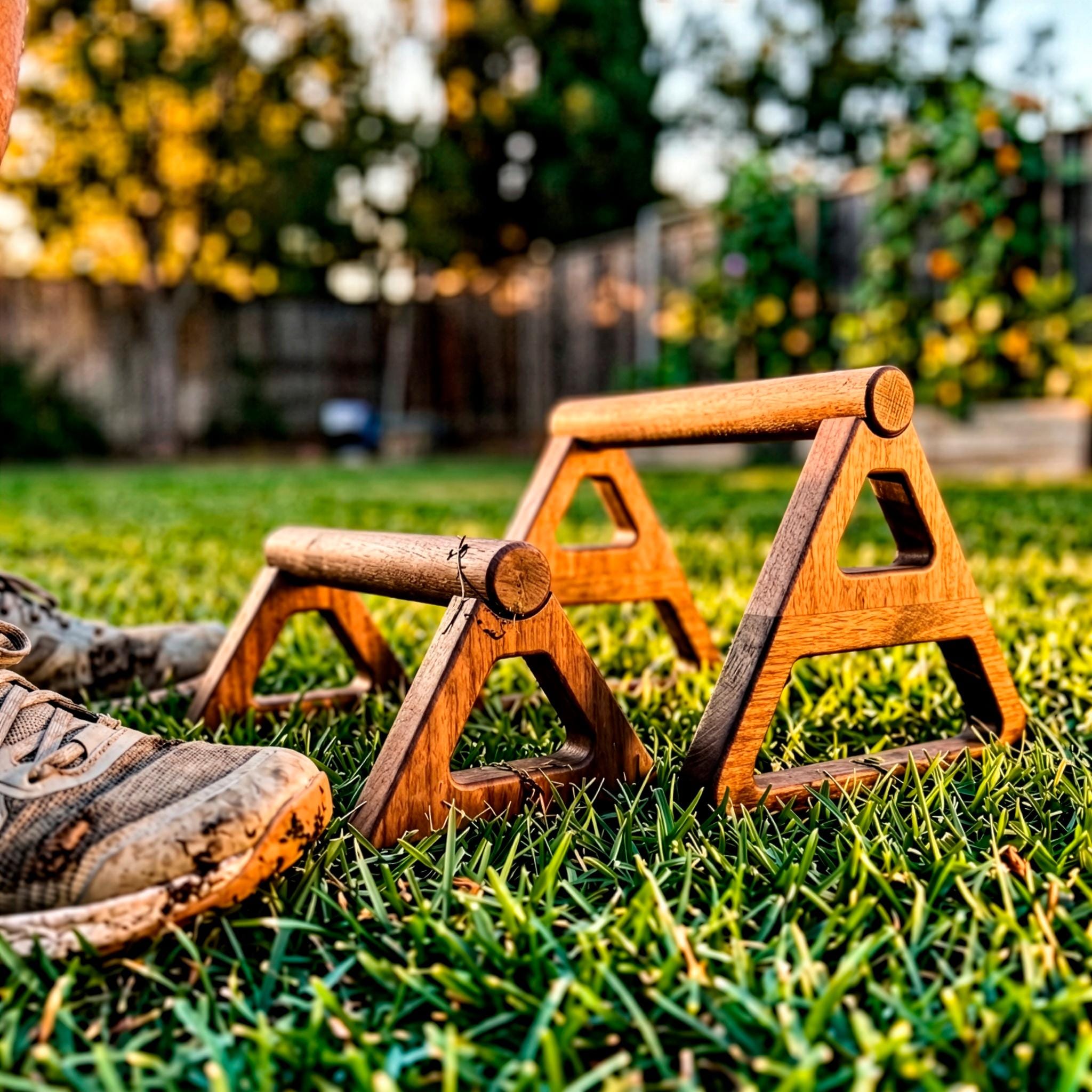 Solid Hardwood Parallettes | Walnut or Pecan | Calisthenics Push