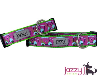 Fuchsia Golf Cart Dog Collar