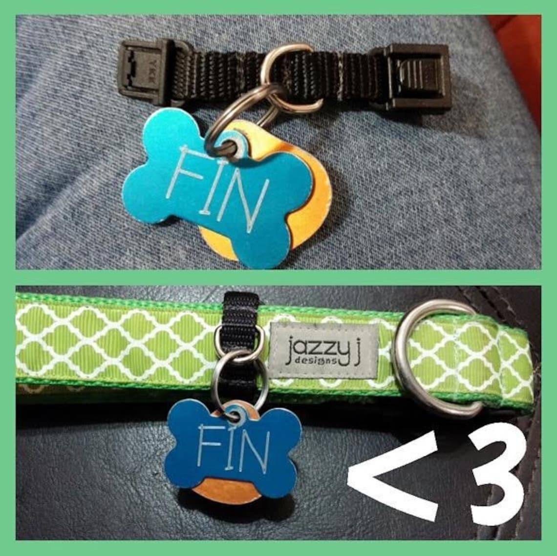 Dog Collar Pet ID Tag Holder Etsy