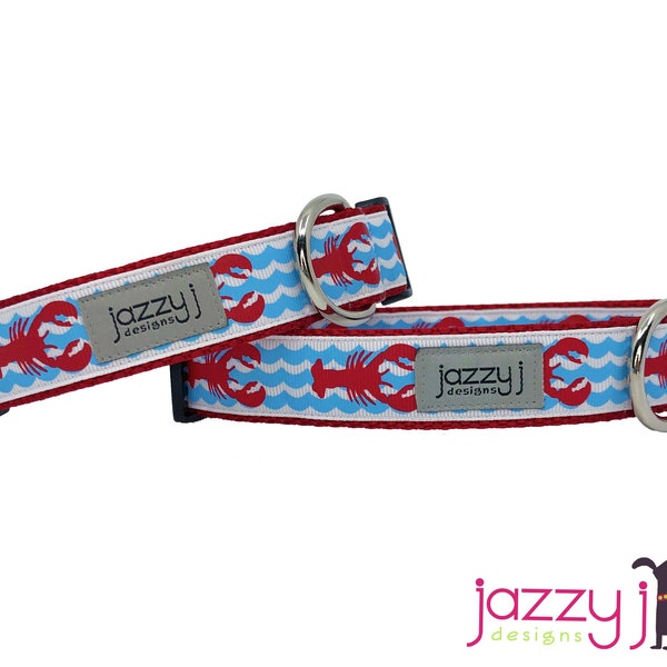 Red Lobster Summer Nautical Dog Collar