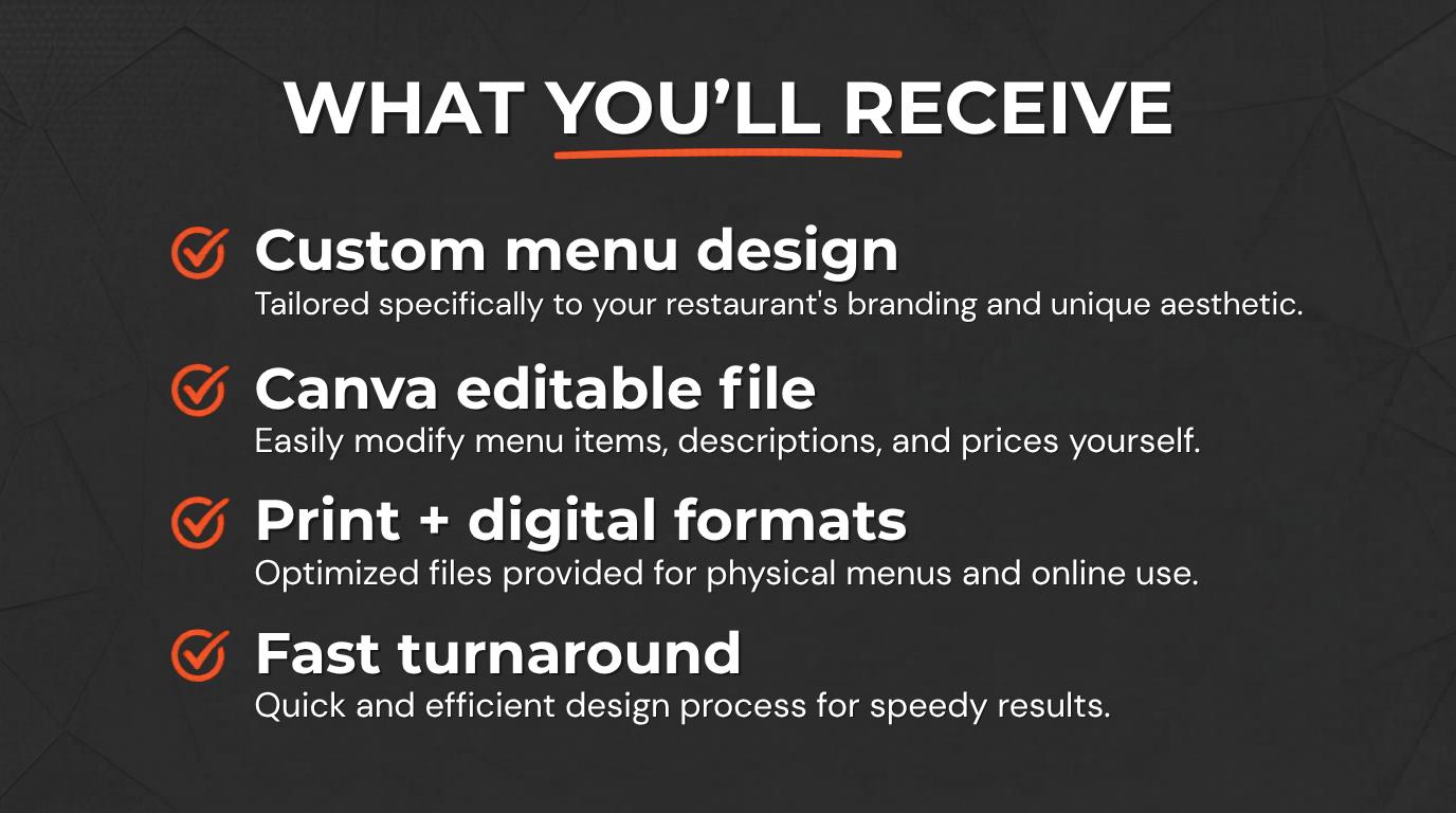 Custom Food Truck Restaurant Menu Design (canva Digital) - Etsy