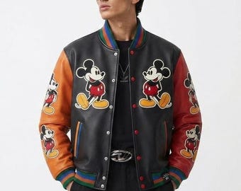 Unisex Varsity Bomber Jacket with Character Applique