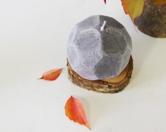 Faceted Concrete Candle, Urban Home Decor, Modern Wedding Favors, Hygge Home Decor, Cozy Gift for Mom