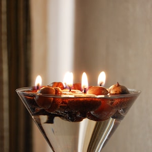 Acorn Cap Scented Floating Candles Set of 12pcs, Cute Small Gift, Hygge Home Decor