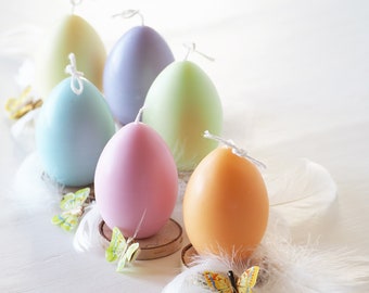 Easter Egg Candles Set of Six Pastel Colors, Easter Table Decorations, Cute Easter Gift
