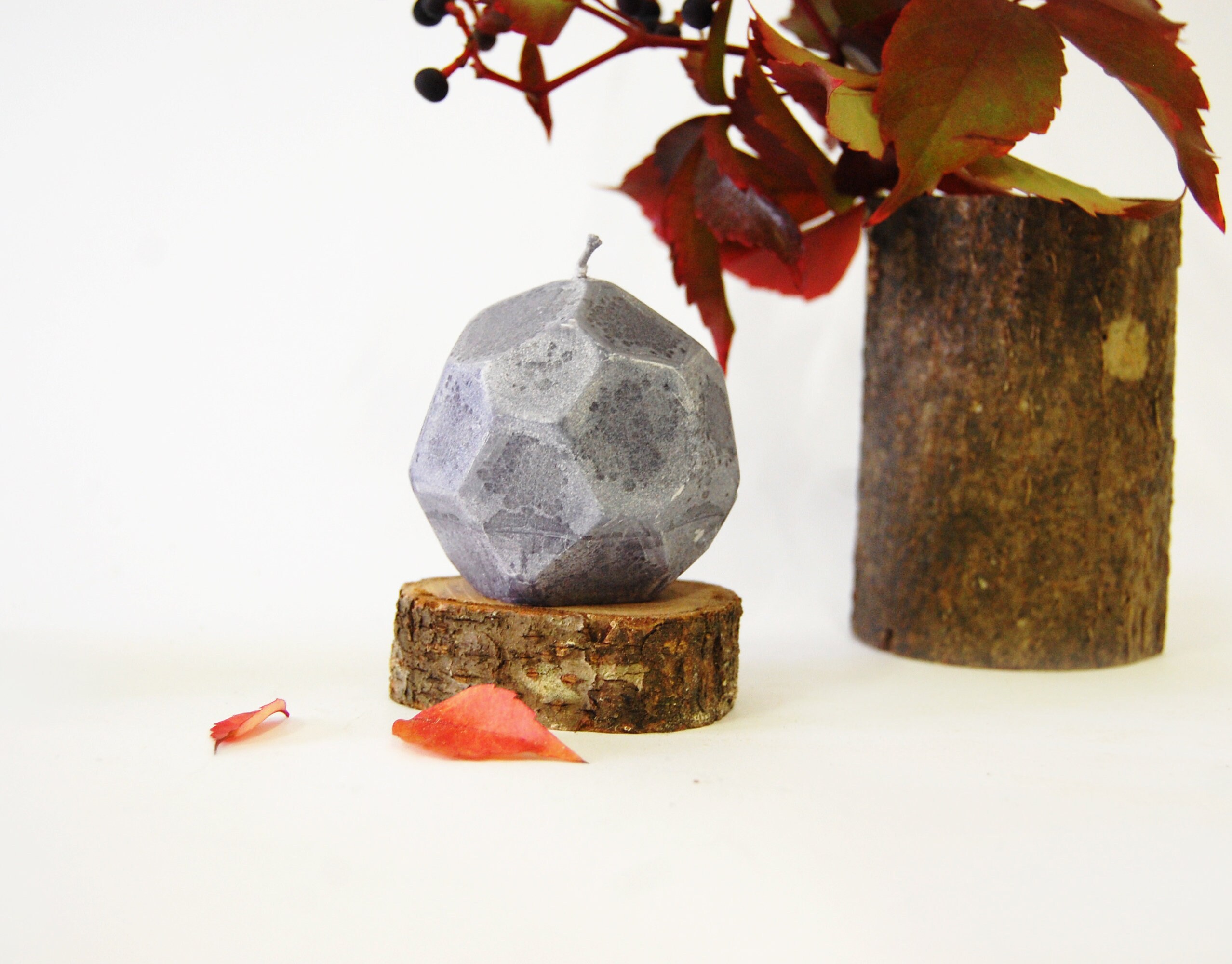 Bougie Géométrique, Bougie en Béton Facetté, Décor Urbain à La Maison, Cadeau Moderne Maison