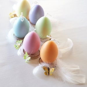 Easter Egg Candles Set of Six Pastel Colors, Easter Table Decorations, Cute Easter Gift image 4