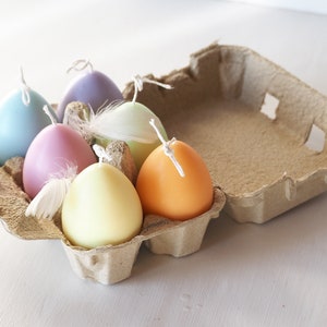 Easter Egg Candles Set of Six Pastel Colors, Easter Table Decorations, Cute Easter Gift image 8