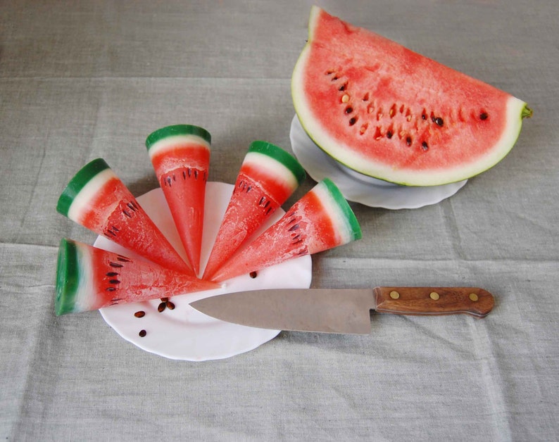 Watermelon Candle Fake Fruit Candle Party Kids Birthday Etsy