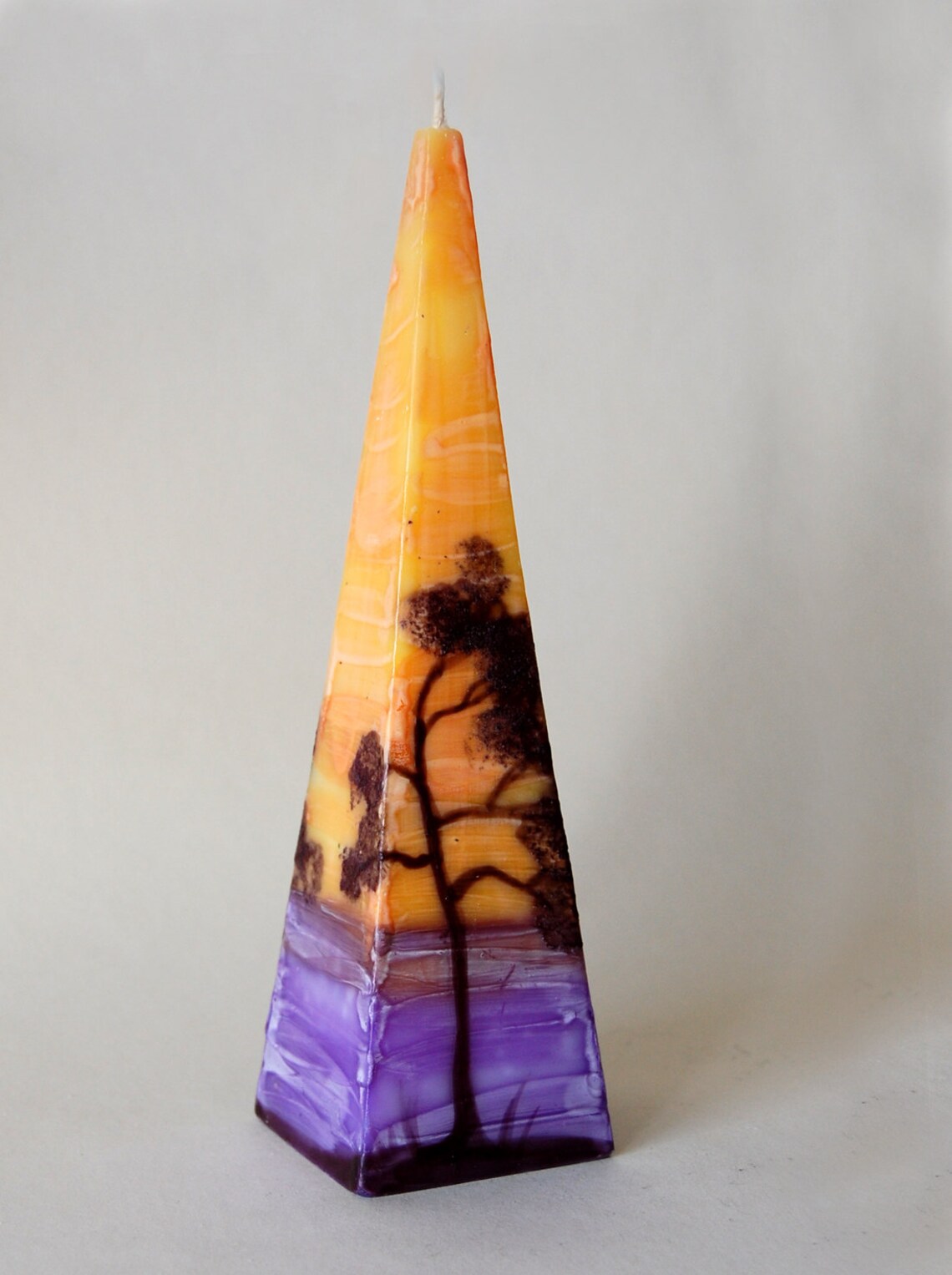 Painted Candle Pyramid Sunset at the Beach Painted Ocean and Etsy