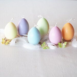 Easter Egg Candles Set of Six Pastel Colors, Easter Table Decorations, Cute Easter Gift image 7