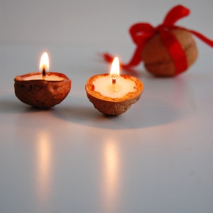 Walnut Shell Scented Candles, Cute Sweet Gift, Woodland  Rustic Wedding Favors, Hygge Home Decor