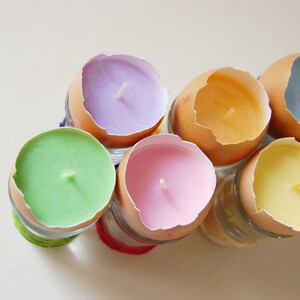 Easter Egg Candles Real Eggshells Candles Set Of 10 Vegetable Wax Candles Easter Table Decor Eco friendly Home Decor Easter Gift image 5