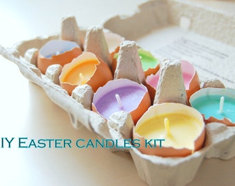 DIY Easter Candles Making Kit, Set Of 10 Pastel Colors Soy Wax, Easy DIY Kit for Eco-friendly Easter Home Decor