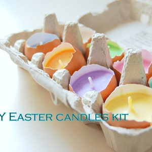 DIY Easter Candles Making Kit, Set Of 10 Pastel Colors Soy Wax, Easy DIY Kit with Kids for Eco-friendly Easter Home Decoration image 1