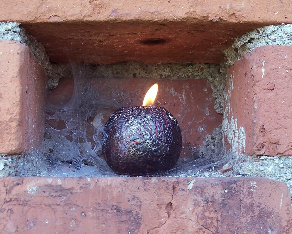 Bougie Rustique de Boule, Bougie Rouge Faite Main d'or, Décor à La Maison Wabi Sabi