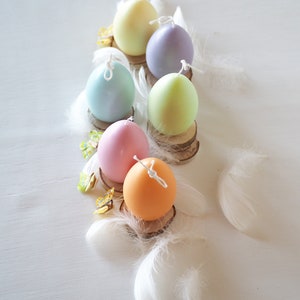 Easter Egg Candles Set of Six Pastel Colors, Easter Table Decorations, Cute Easter Gift image 3