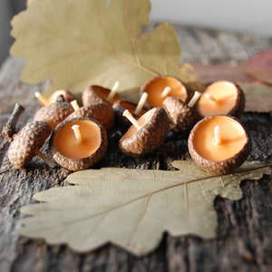 Acorn Cap Candle, Eco Friendly Floating Cinnamon Scented Candles, Holiday Ornaments, Autumn Candles, Christmas Gift, Hygge Home Decor image 2