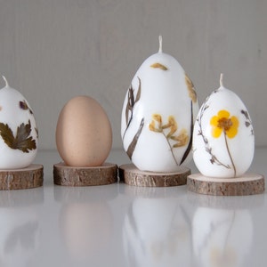 Easter Egg Candle With Real Flowers, Natural Pressed Flowers Housewarming Decor image 5