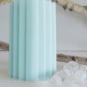 Unscented Pillar Soy Wax Candles, Ribbed, Tower and Star Shaped Pillar Pastel Color Candles, Easter Table Decoration Tower