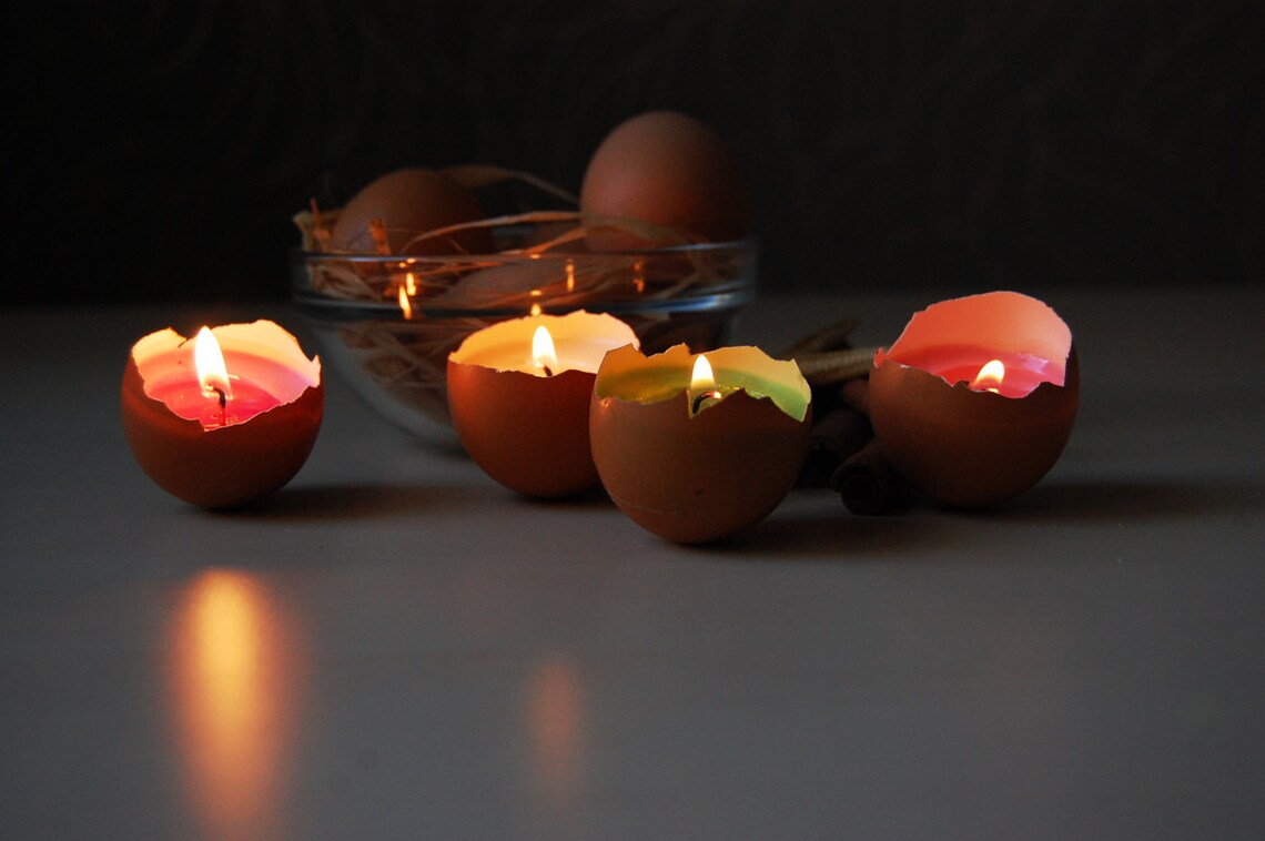 Easter Egg Candles Real Eggshells Candles Set of 10 Etsy
