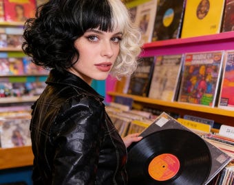 Black White Curly Wig – Cruella Inspired Cosplay, Halloween Costume Party