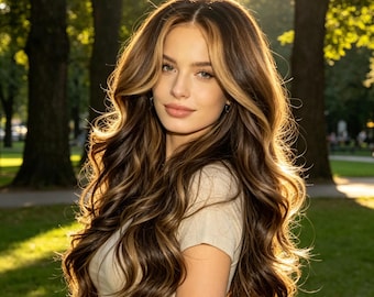 Ash Blonde Loose Wave Wig, Middle Part Heat Resistant, Glueless Daily Wear Synthetic Wig