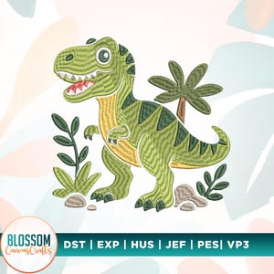 Jurassic T Rex Dinosaur Embroidery Design (PES Files)