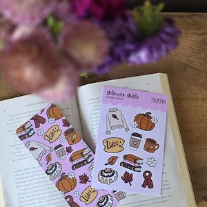 Gilmore Girls Autumn Bookish Bundle | Bookmark + Sticker Sheet | Bookish Accessories | Reading Gifts