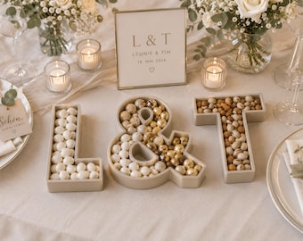 Lykke Schale | Personalisierte Buchstaben- & Zahlenschale | Geldgeschenk | Geburt | Taufe | Hochzeit | Geburtstag