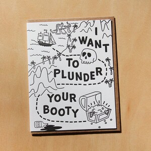 Ich will deine Beute plündern, Letterpress Grußkarte