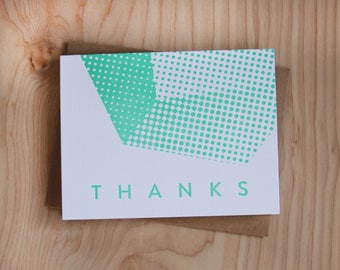 Geometric Thanks, letterpress greeting card