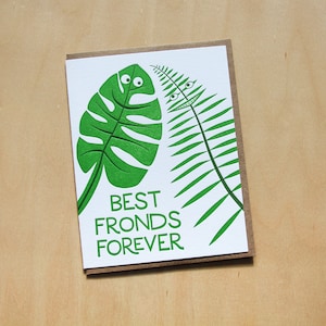 Best Frnds Forever, lettrepress meilleures cartes de voeux amis