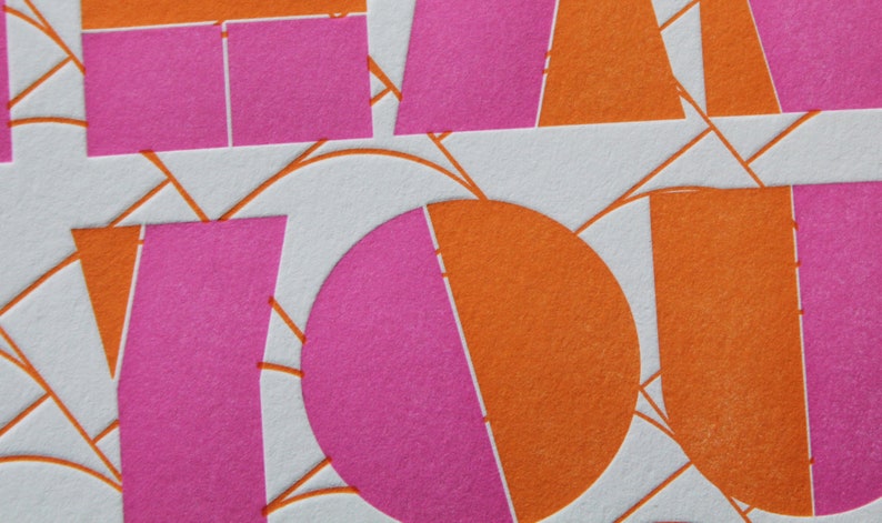 Thank you, mod letterpress greeting card image 2