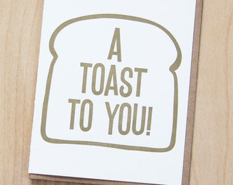 A toast to you, silly congratulations, letterpress card