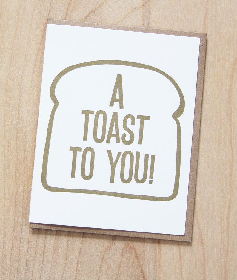 A toast to you, silly congratulations, letterpress card image 1