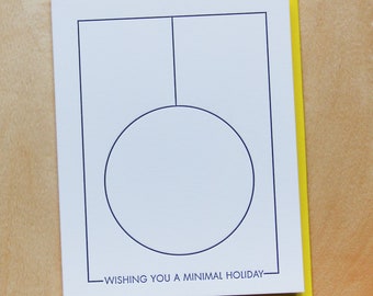 Wishing you a minimal holiday, letterpress holiday card