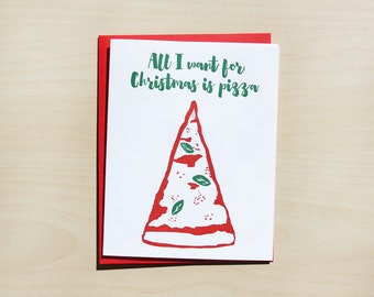 All I want for Christmas is pizza, Single card