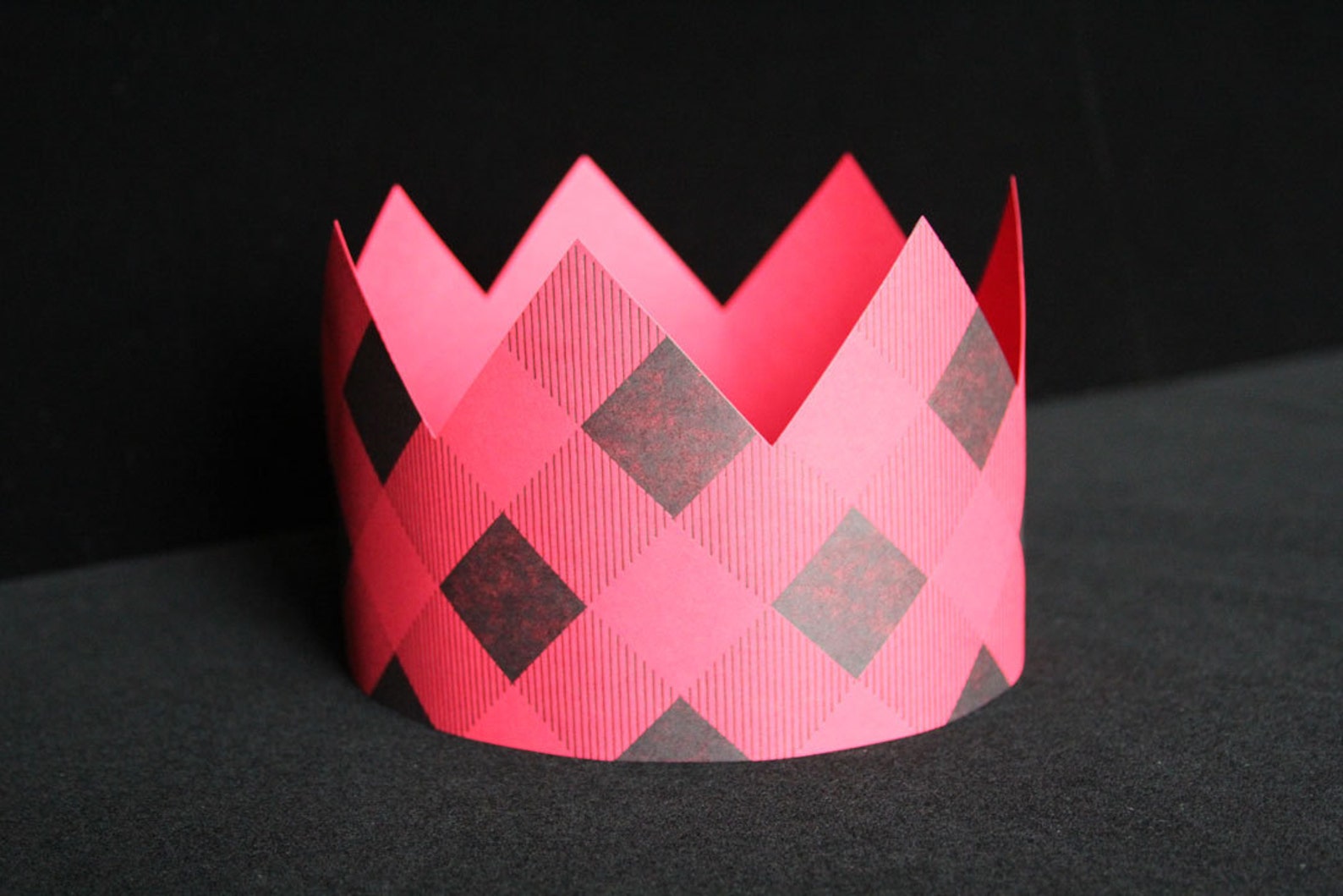 Letterpress Red Plaid Party Crown - Etsy