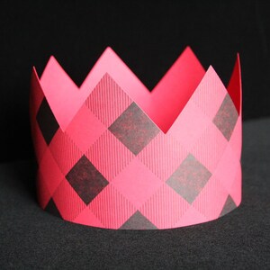 Letterpress Red Plaid Party Crown - Etsy