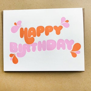Groovy birthday, letterpress card