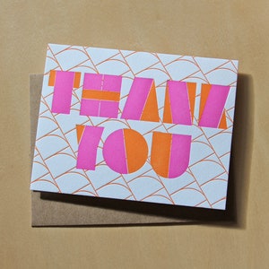 Thank you, mod letterpress greeting card
