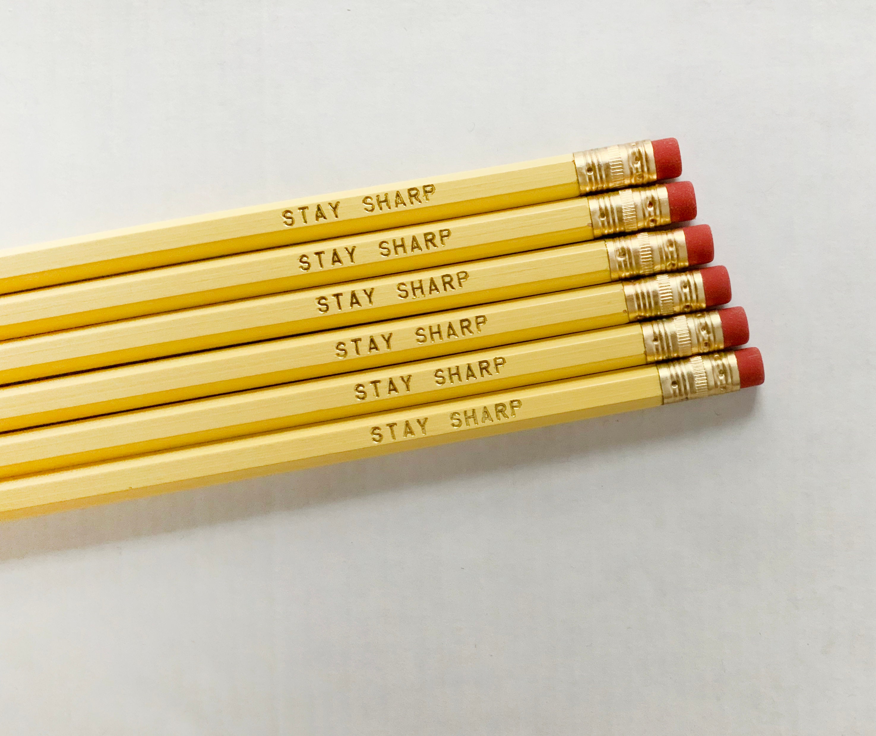 Stay Sharp, Pencil Pun, Foil Pencils, Set of 6 Etsy