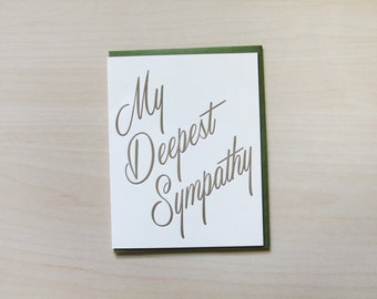 My Deepest Sympathy, letterpress card