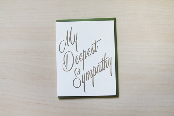 Mi Mas Sentido Pesame Tarjeta De Impresion Tipografica Etsy