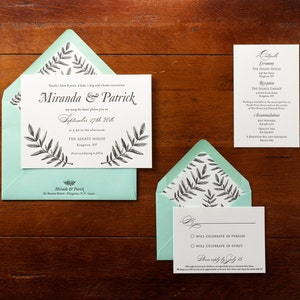 Vintage Botanical Letterpress wedding invitation