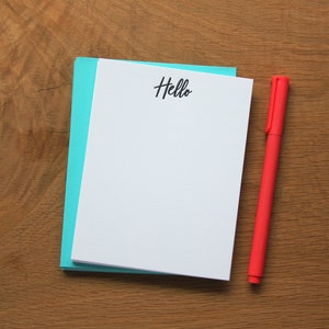 Hello, set of 8 flat note cards