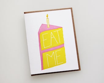 Eat Me, letterpress birthday card